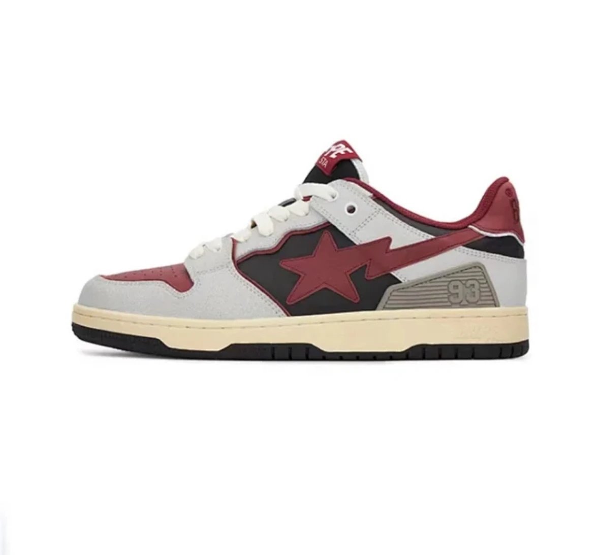 Bape SK8 Shoes — Black gray red colorway — USFans Spreadsheet photo