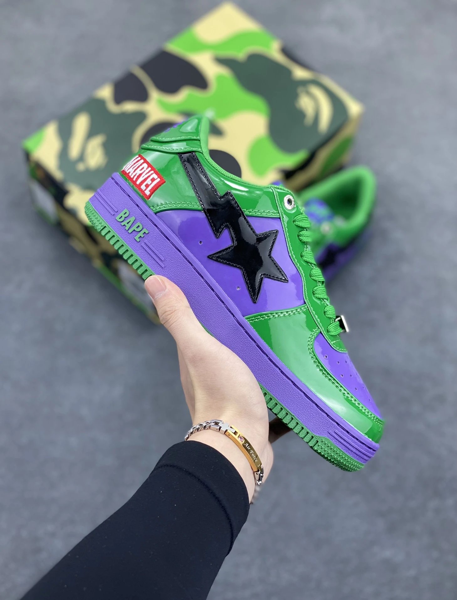 Bape SK8 Shoes — purple colorway — USFans Spreadsheet photo