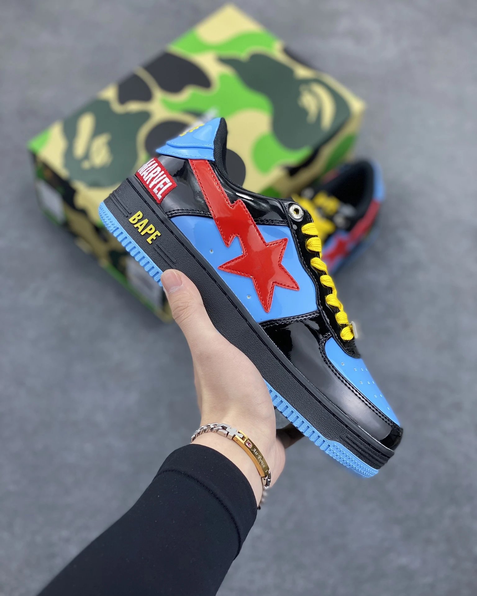 Bape SK8 Shoes — Black red colorway — USFans Spreadsheet photo