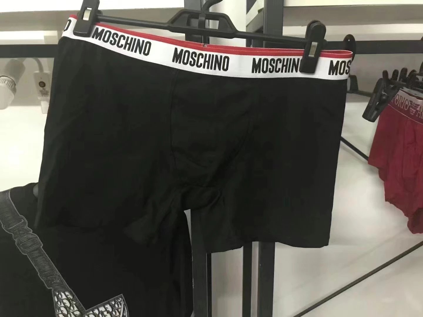 Long leg style Mos all letters boxers men's pure cotton long straight corner comfortable underwear