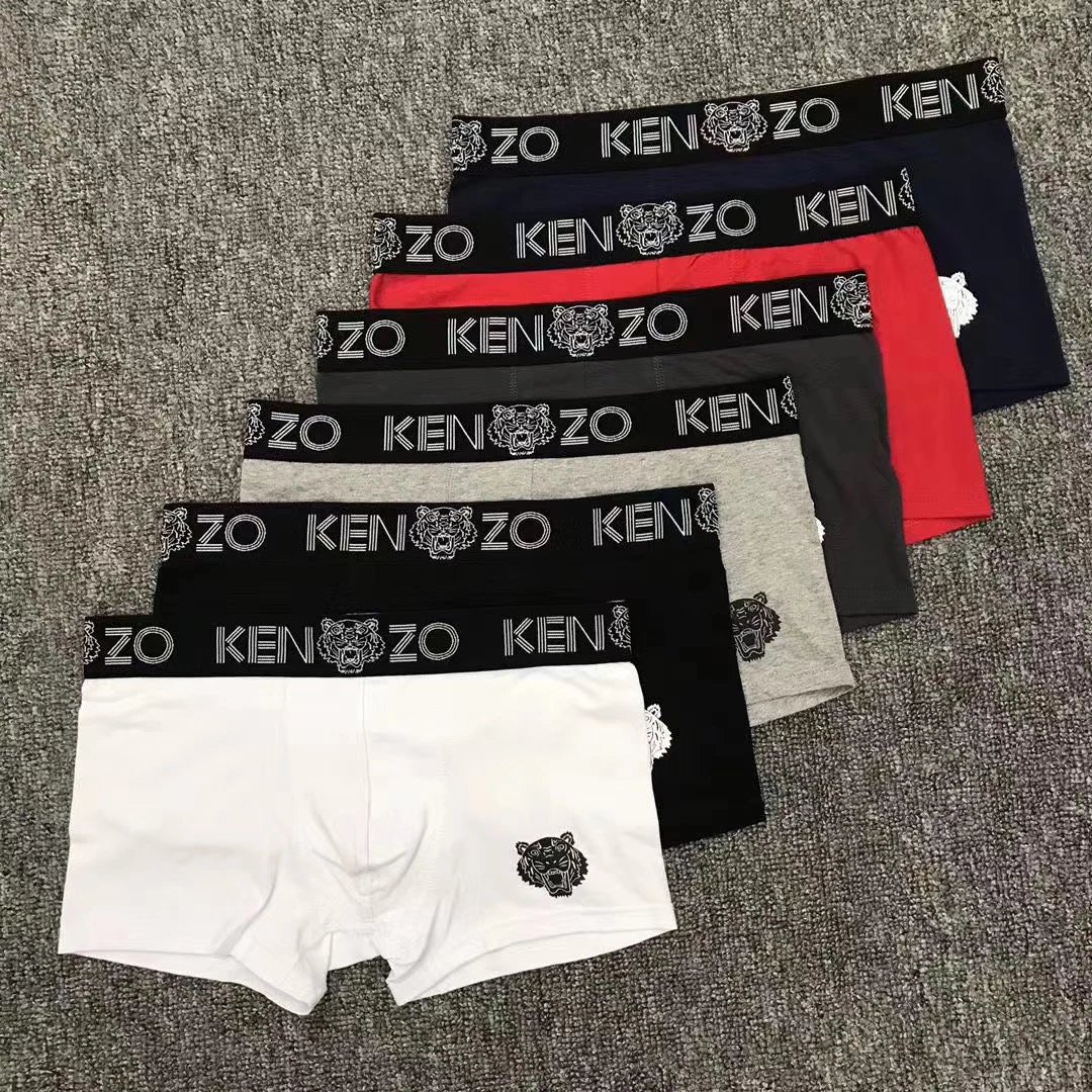 Run small 1 size short leg style KZ boxers men's flat angle pure cotton comfortable underwear