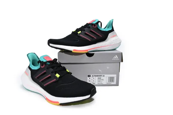 Adidas Ultraboost 22 Black Lime Green Running Shoes - 29