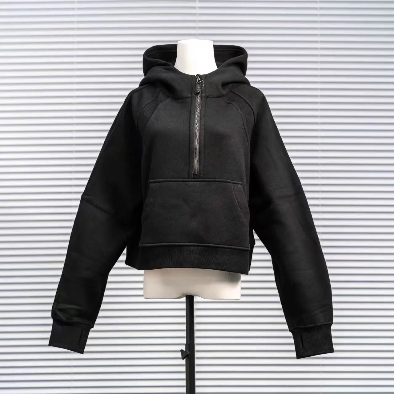 M&Y Skillor Hoodies & Sweatshirts T3027 half-zip hooded sweatshirt — Black hoodie