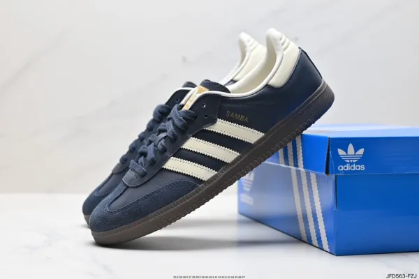 Adidas Originals Samba Classic Navy and Cream Sneakers - 1