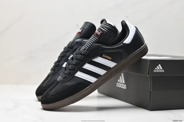 Adidas Originals Samba Classic Black White Brown Sneakers - 1