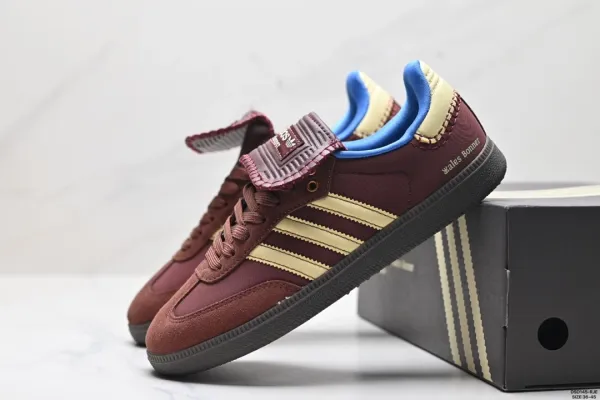 Adidas Originals Samba Wales Bonner Burgundy Beige Sneakers - 1