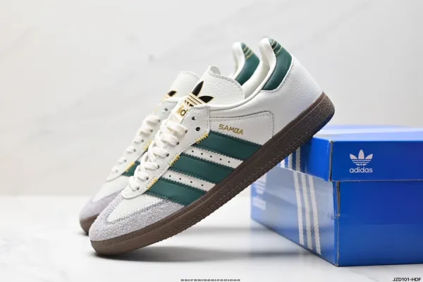 Adidas Originals Samba OG White Green Gold Sneakers - 1