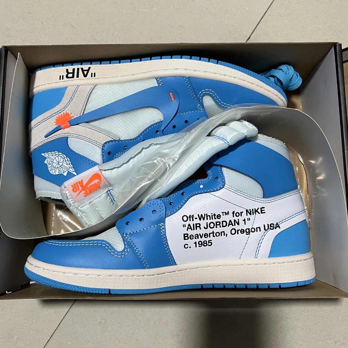 AJ1 OW North Carolina Blue