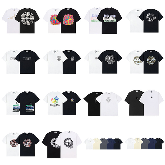 Stone Tide Brand Summer Compass LOGO Island Printed Short Sleeves Loose Men and Women Personalized Couple T