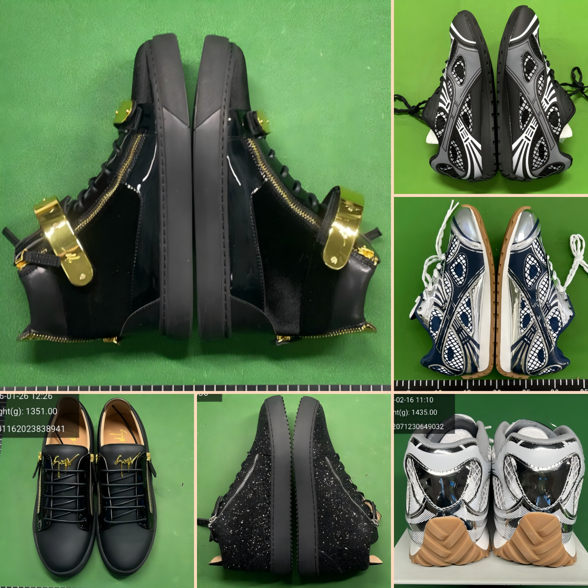Bottega Veneta Sneakers Metallic mesh-paneled lace-up image 3