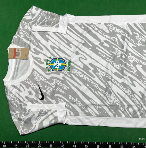 CBF Brazil 2022 World Cup Third Kit White Yellow Green Jersey - 25