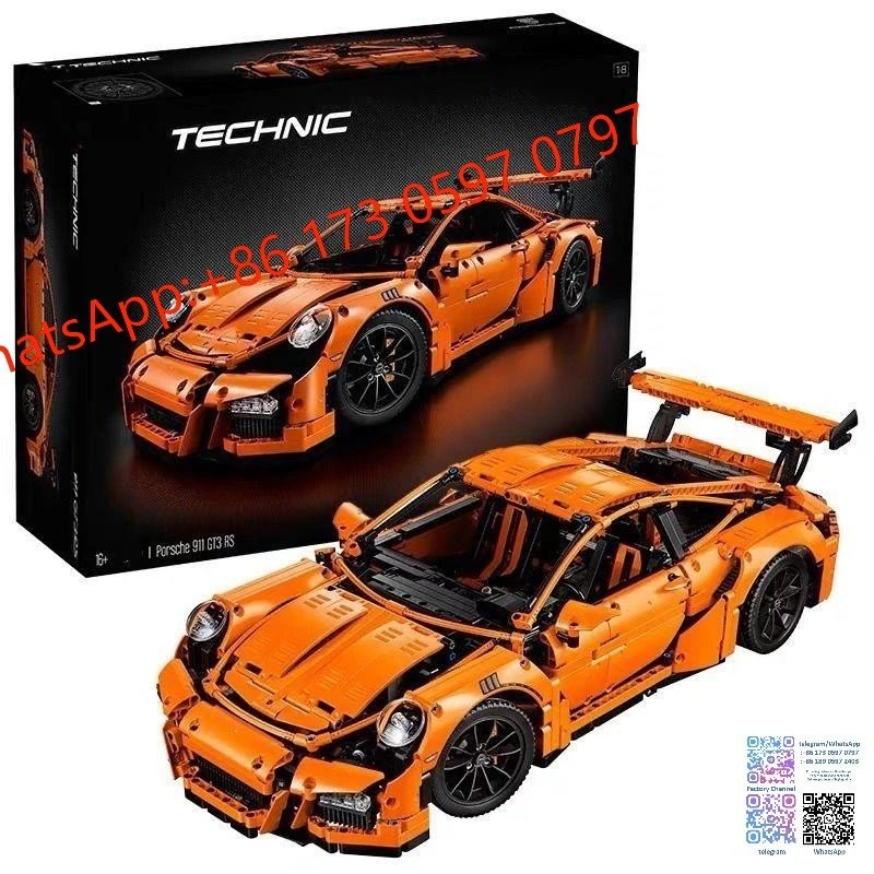 LEGO Technic vehicle building block sets — Orange Porsche GT3