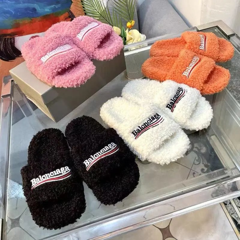 Balenciaga Leopard Fur Slides