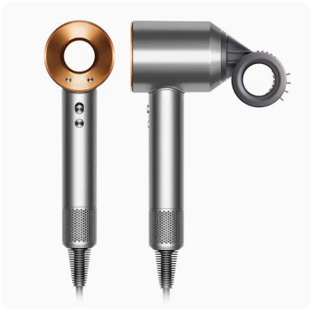 Dyson Supersonic Hair Dryer Nickel Copper with Straightening Brush Attachment