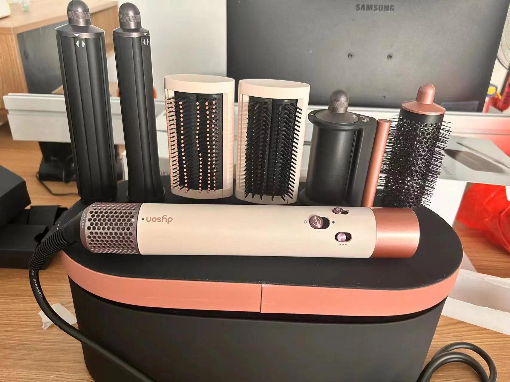 Dyson Airwrap Multi-Styler White Pink Complete Set with Case and Attachments