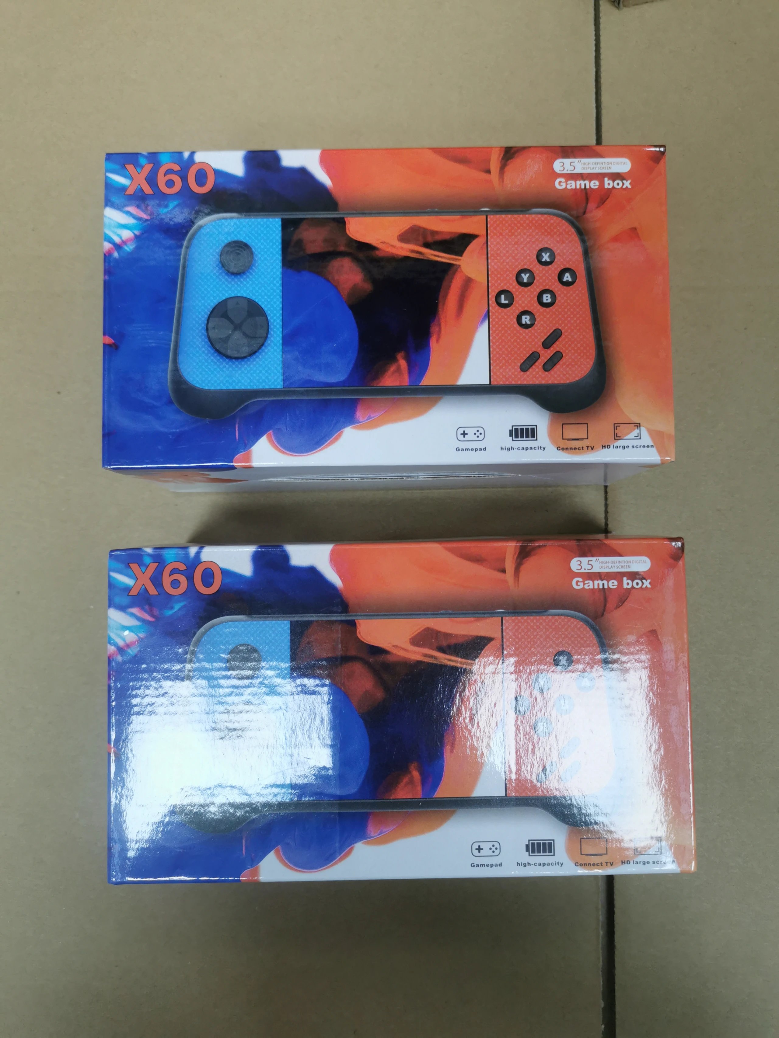 Design X60 Game Player Red and Blue Handheld Console Electronics - 2