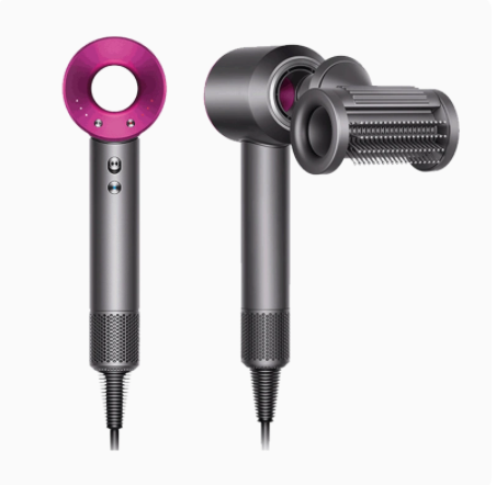 Dyson Supersonic Hair Dryer Iron Fuchsia with Straightening Brush Attachment
