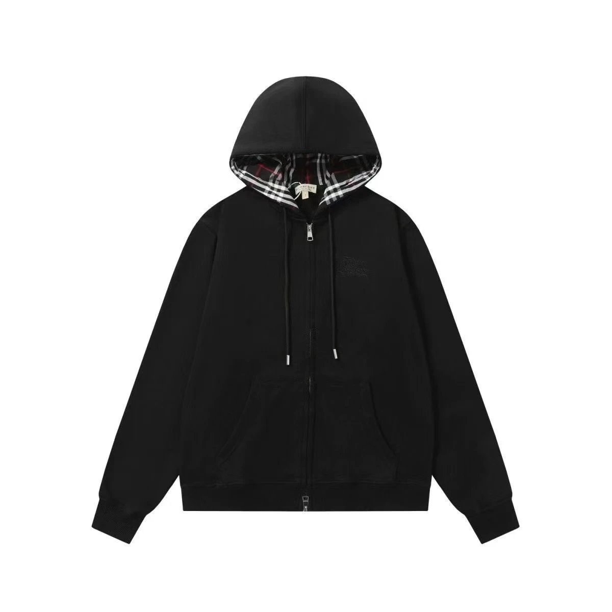 Burberry Zip Jacket Check Hood Black