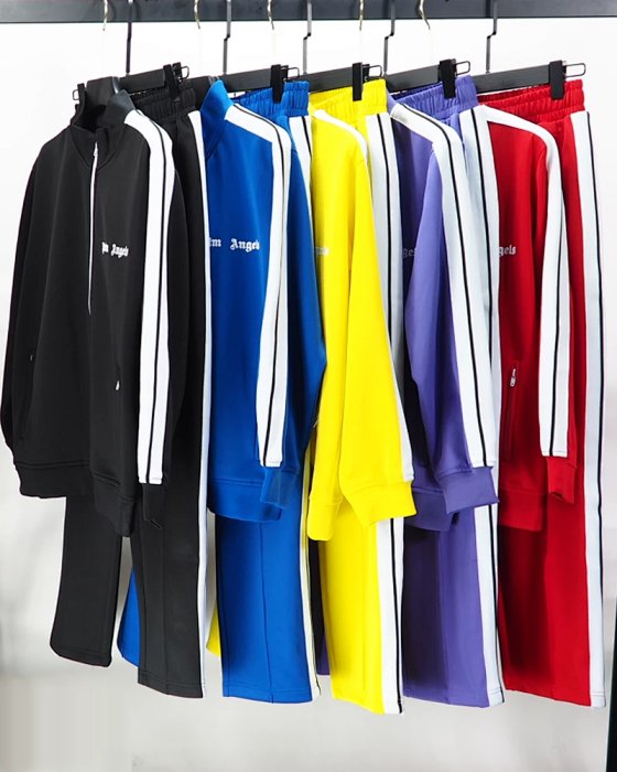 Palm Angels Striped Zip-Up Jacket Set