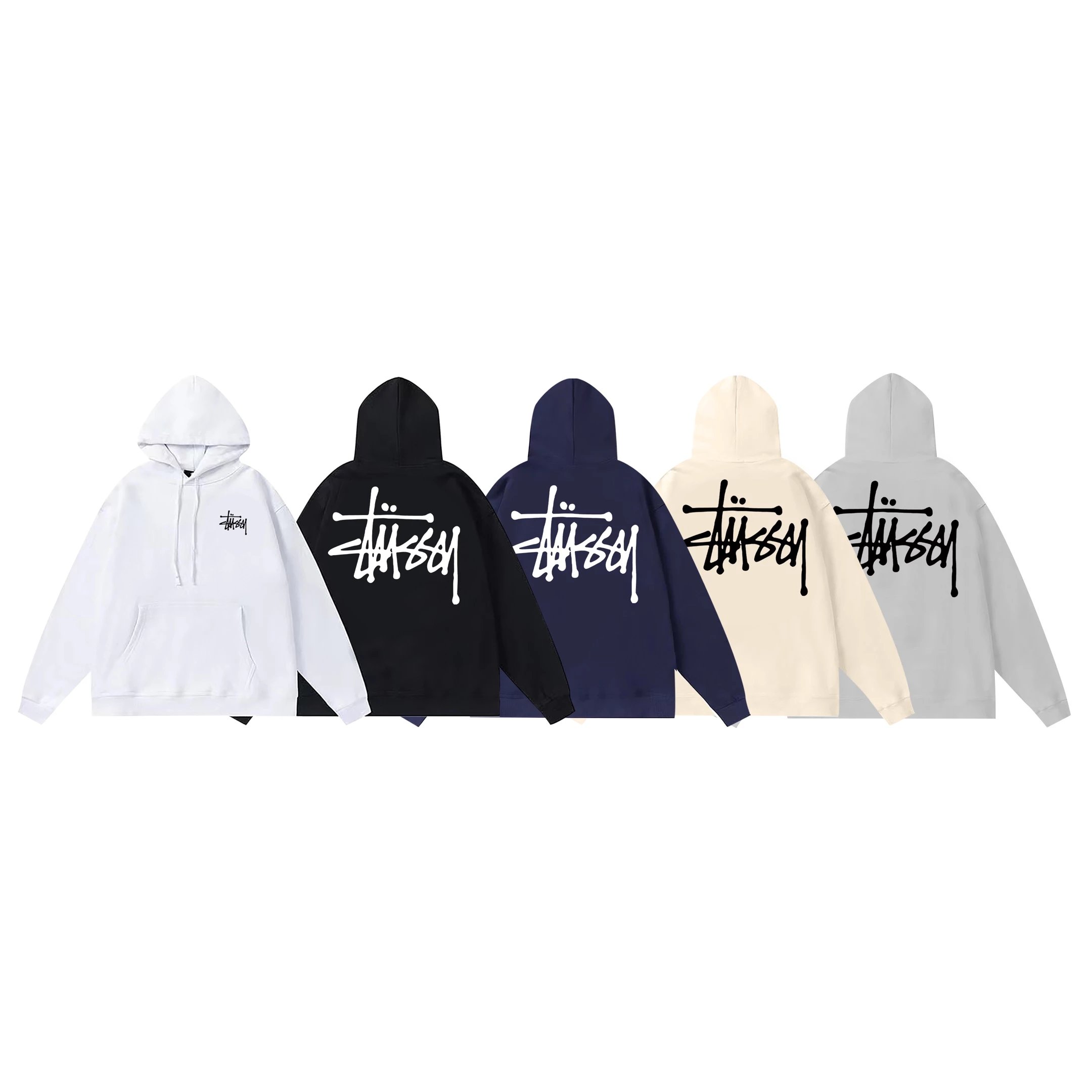 Stussy SS23 斯图西火焰logo印花连帽卫衣