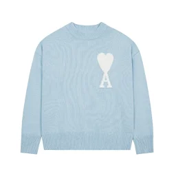 thumbnail for Love 2023SS Classic Jacquard Big Heart Crew Neck Sweater 15colors
