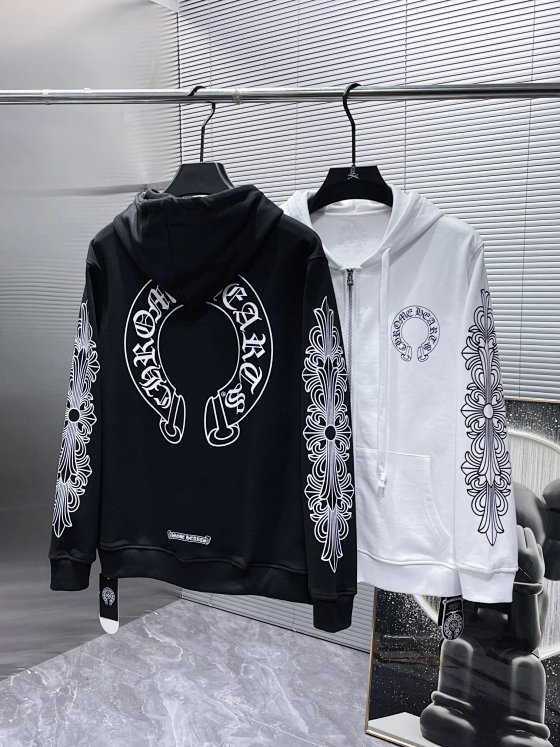 CH Fall/Winter ZIPUP Crowe Scroll Logo Simple Classic Hooded Sweatshirt