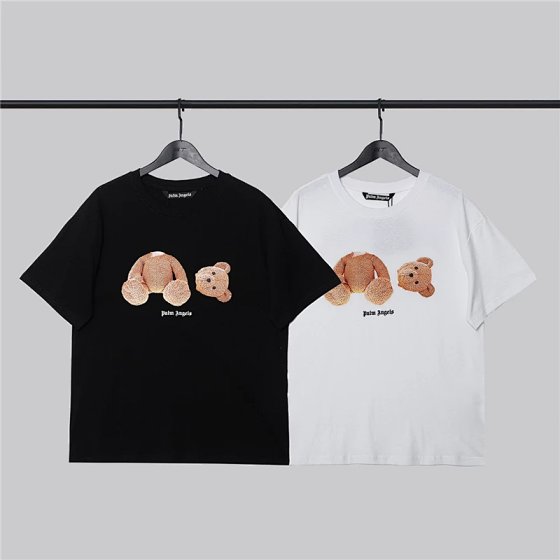 P*A High Quality 1:1 Design Yellow Decapitated Bear Direct-to-Garment Print Short Sleeve T-Shirt