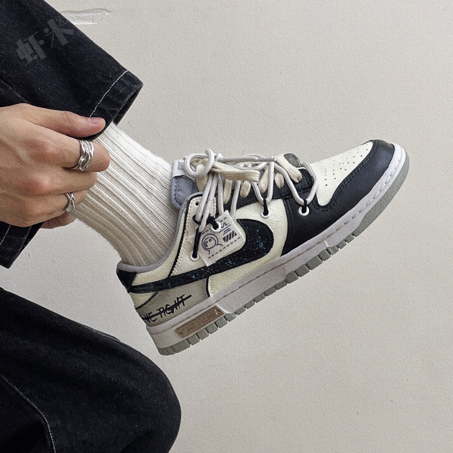 【纯原天花板】绑绳Off-White™解构风定制 Dunk Low扣篮系列低帮休闲运动滑板板鞋星际迷航 霓虹星际纸飞机涂鸦迷幻爱熊猫情侣气泡水母熊猫恶作剧球鞋