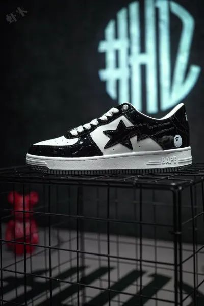 A Bathing Ape Bape Sta Splatter Orange Star Sneakers - 19