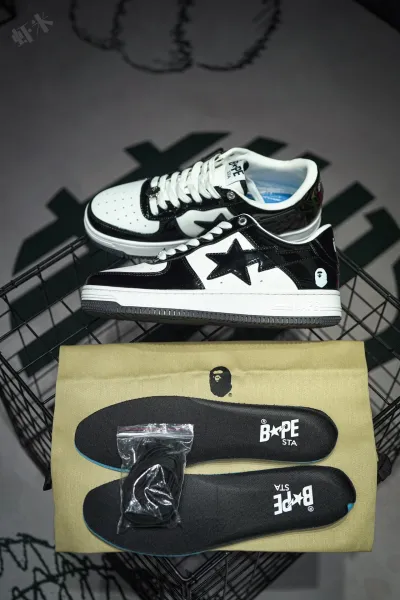 A Bathing Ape Bape Sta Splatter Orange Star Sneakers - 27