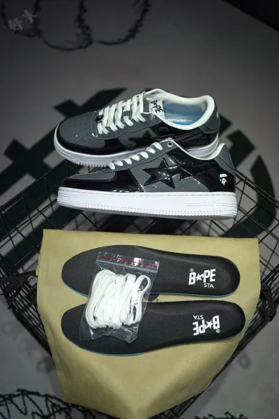 A Bathing Ape Bape Sta Splatter Orange Star Sneakers - 36