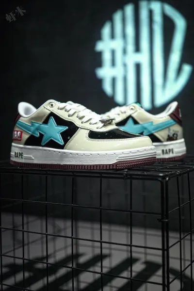 A Bathing Ape Bape Sta Splatter Orange Star Sneakers - 47