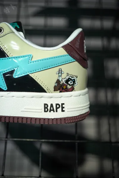A Bathing Ape Bape Sta Splatter Orange Star Sneakers - 53