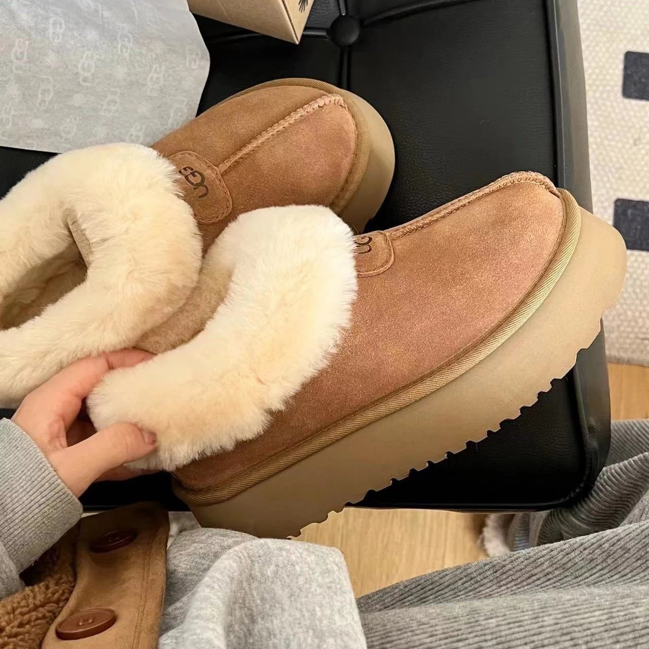 塔茨特厚底栗子棕跟高3cm