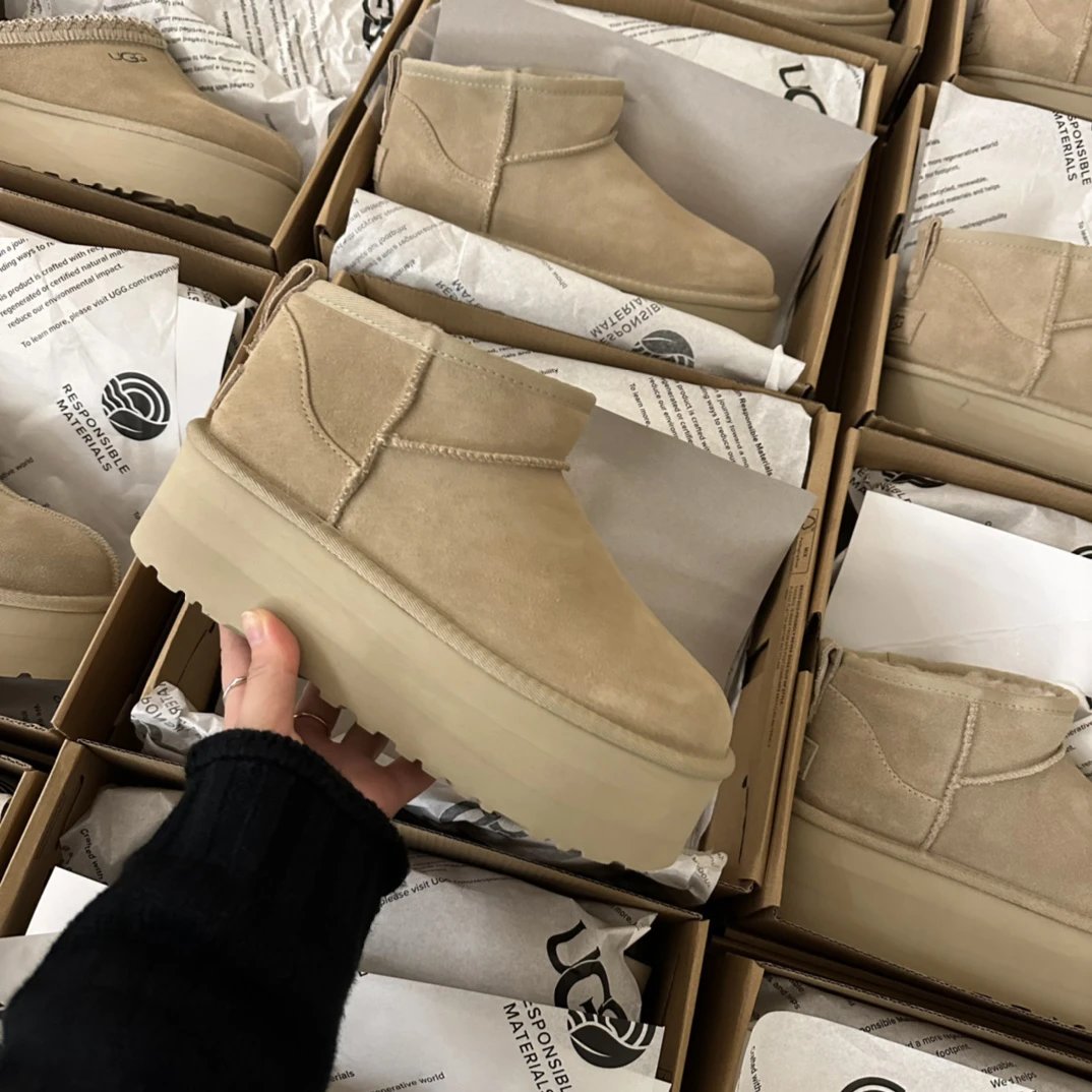 mini短靴厚底芥菜籽跟高5cm