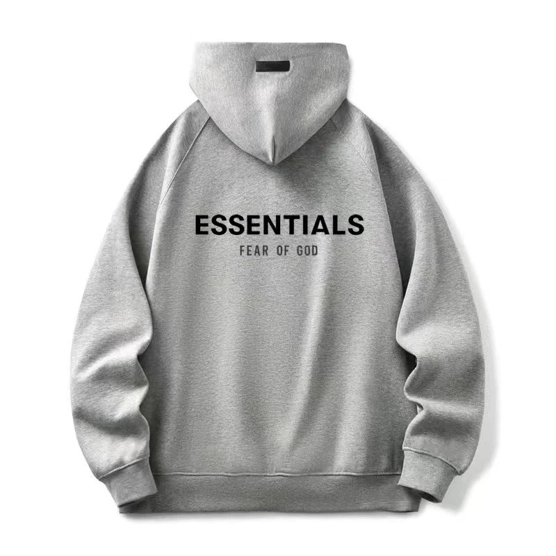 ESSENTIALS Flocked Letter Hooded Sweatshirt Unisex