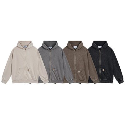 Carhartt Zip-Up Hooded Sweatshirt in Beige, Grey, Brown, and Black [11 styles]
