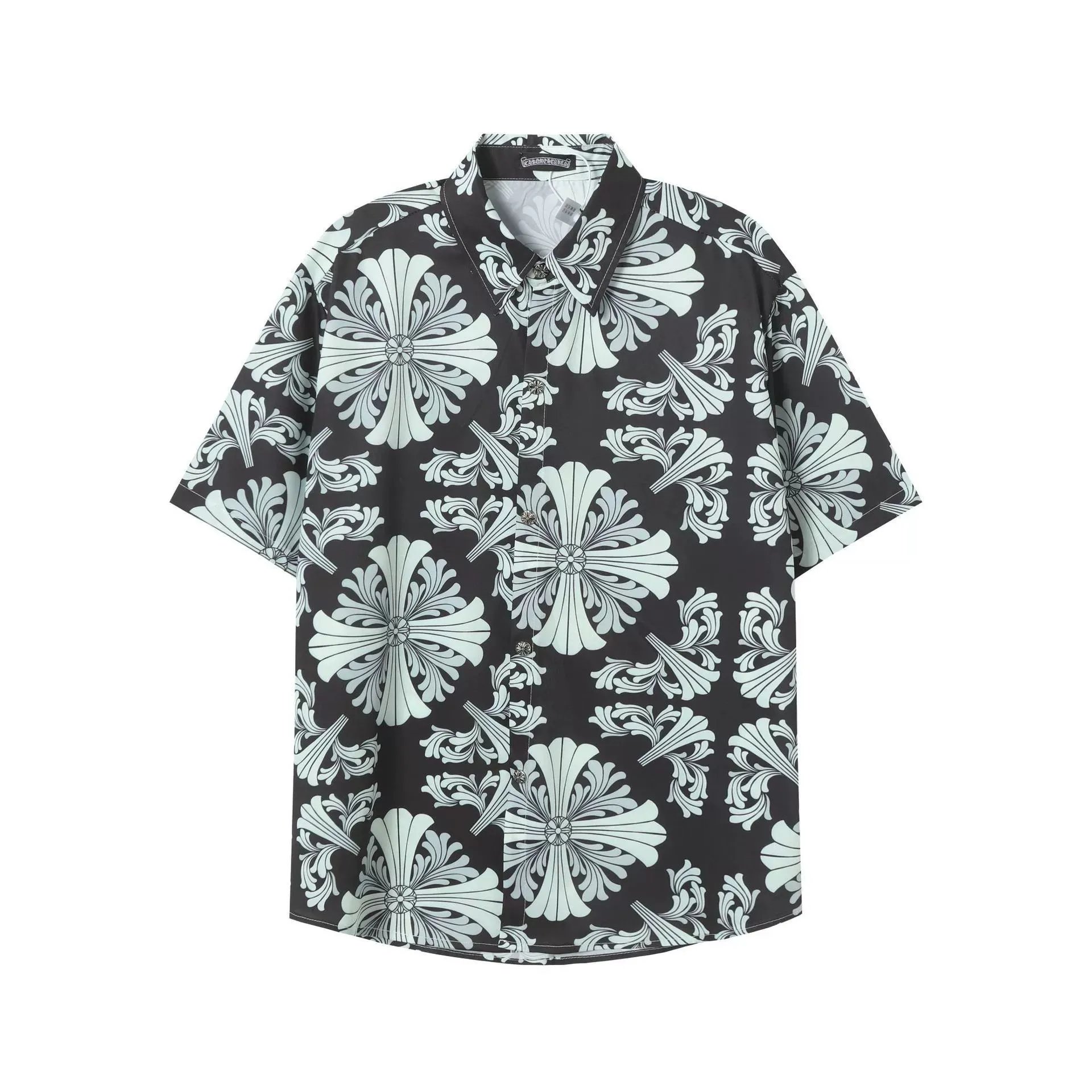 Ice Silk Cotton Beach Print Short Sleeve Shirt photo 7
