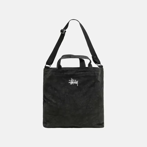 Stussy Washed Canvas Tote Bag Black - 1