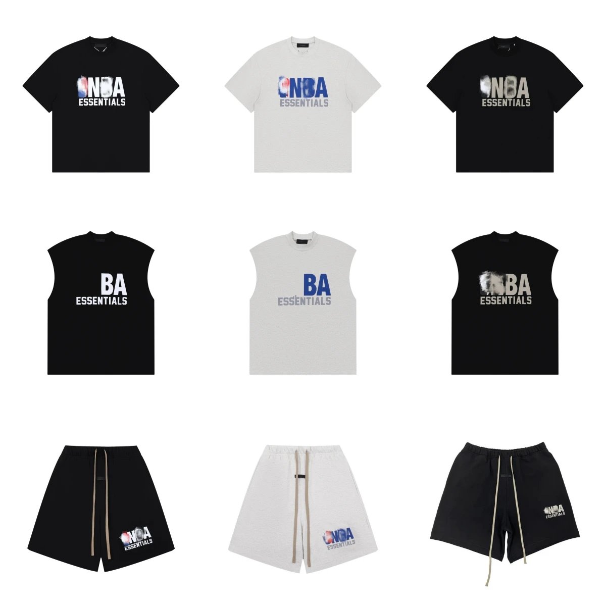Collaboration Men's Loose-Fit Short Sleeve T-Shirt and Shorts Set