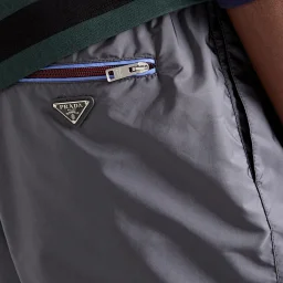 thumbnail for No help] private channel] Milan men's recycled nylon beach pants swim trunks shorts back pocket colored ribbon with triangle embellishment for a relaxed summer casual look!