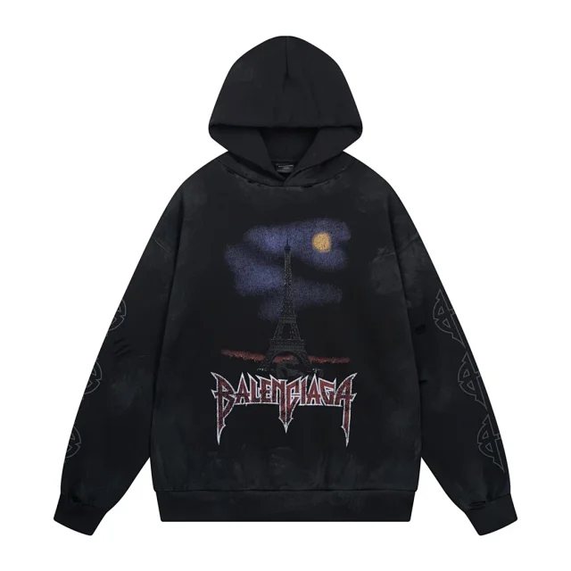 Balenciaga Hoodies & Sweatshirts Pullover hoodie with graphic logo print and kangaroo pocket product detail image 11