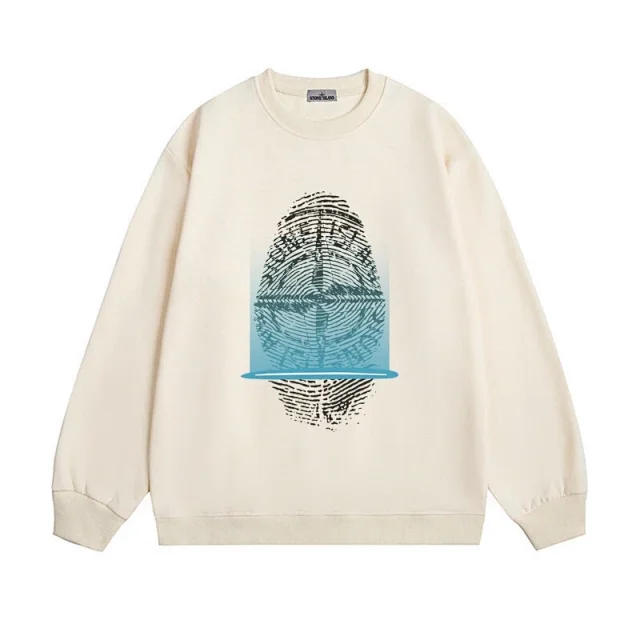 Stone Island Hoodies & Sweatshirts Crewneck Sweatshirt with Fingerprint Graphic and Compass Back Print product detail image 10