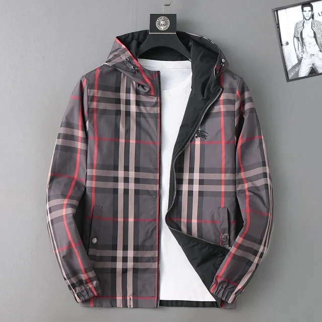 Burberry Jackets Hooded check-print zip jacket product detail image 12
