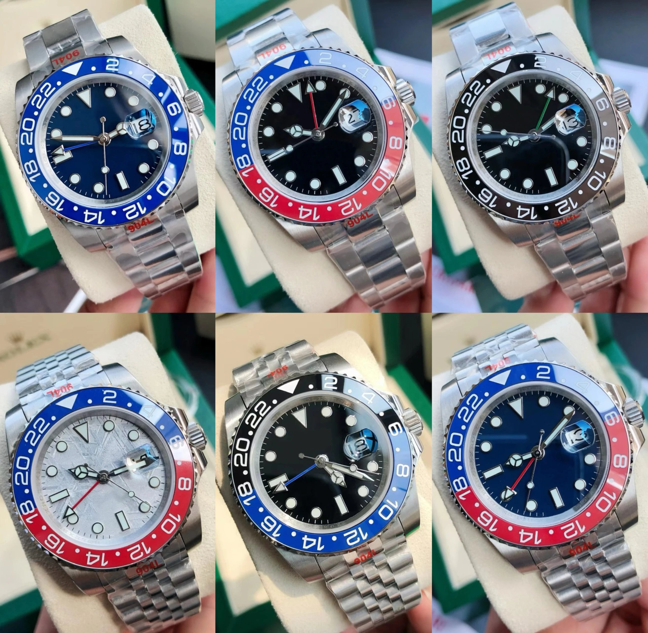 Special Offer - GD Factory GMT-Master II 40mm Blue Sapphire Crystal Mechanical Watch, Coke/Pepsi Bezel, Steel Bracelet, Men's Watch, Birthday Gift, Xintai, Date, Luminous, Sports Watch, Waterproof, Watch Box