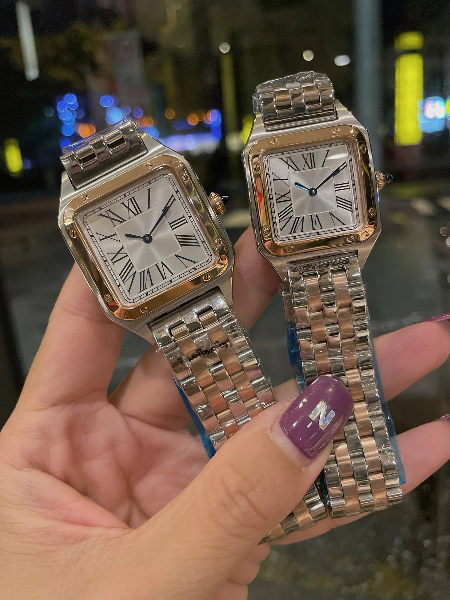 Rose Gold Shell · White Plate · Steel Belt