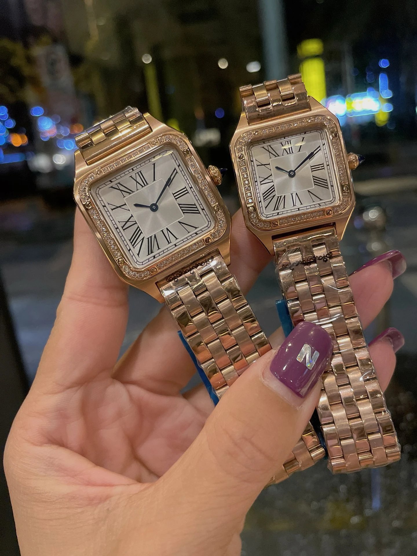 [Drill Ring] Rose Gold Shell, White Plate, Steel Belt