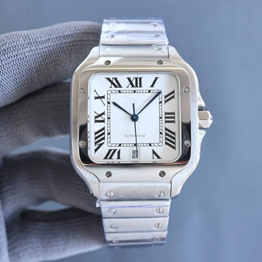 Silver shell, white plate, steel strip
