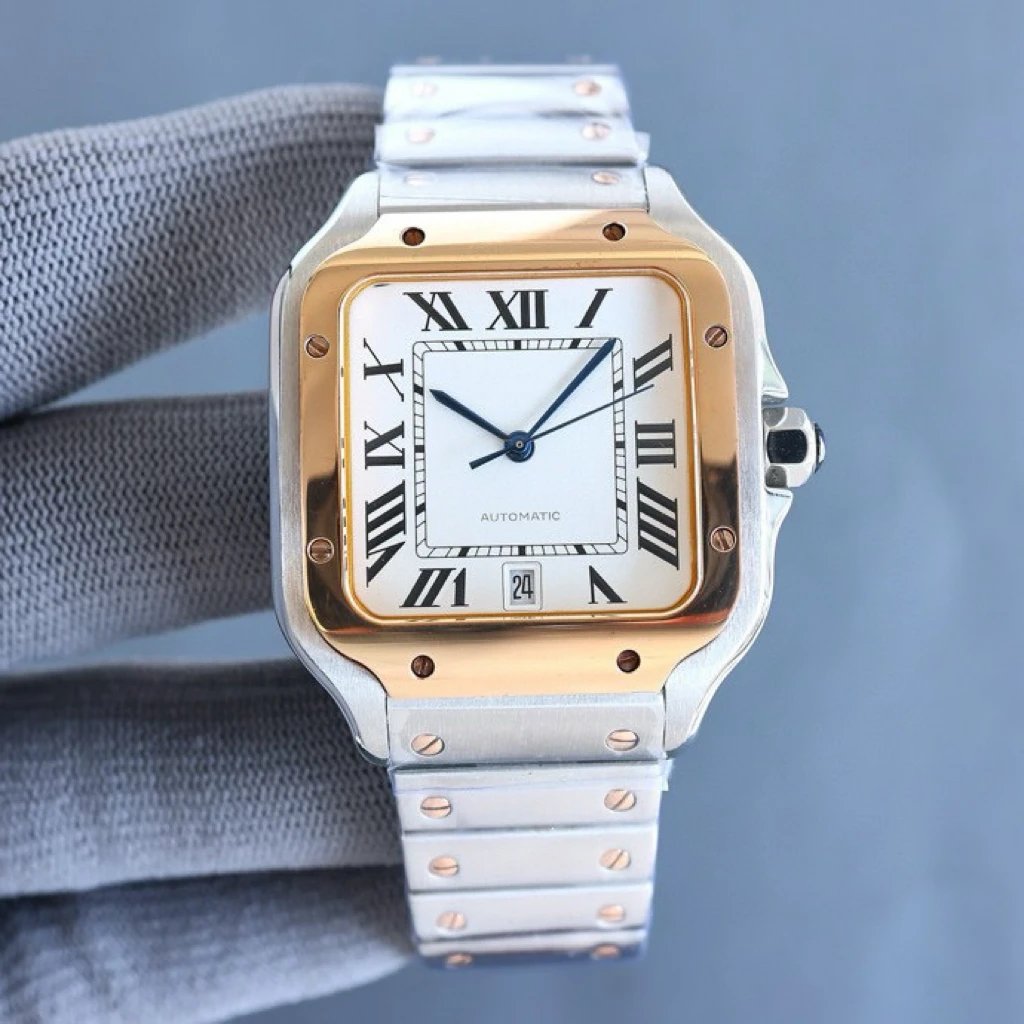 Rose Gold Shell · White Plate · Steel Belt