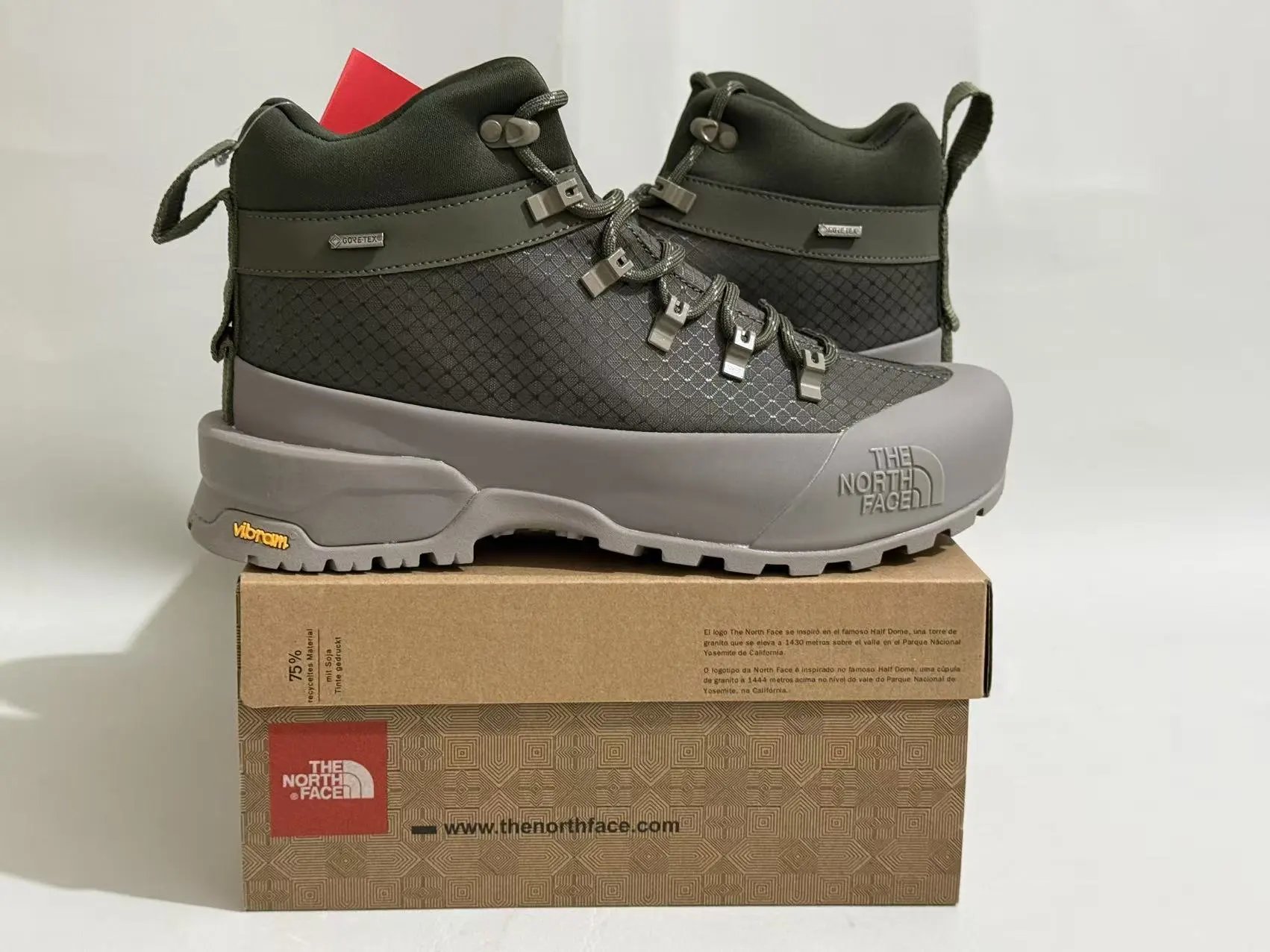 The North Face Mid Hiking Boots Gore-Tex Vibram Olive